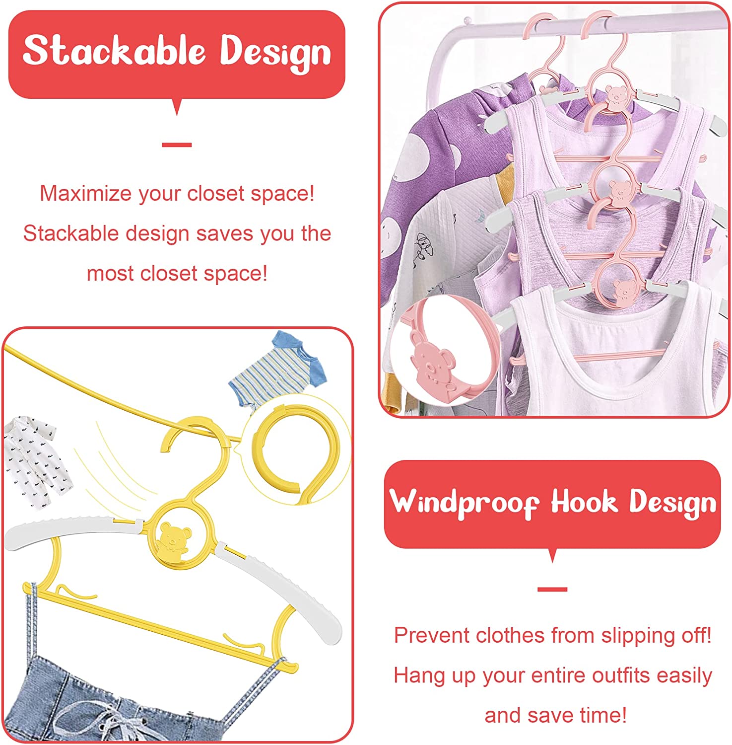 UNTIOR Non-slip Baby Clothes H - Baby Clothing Hanging Rack 评论和价格