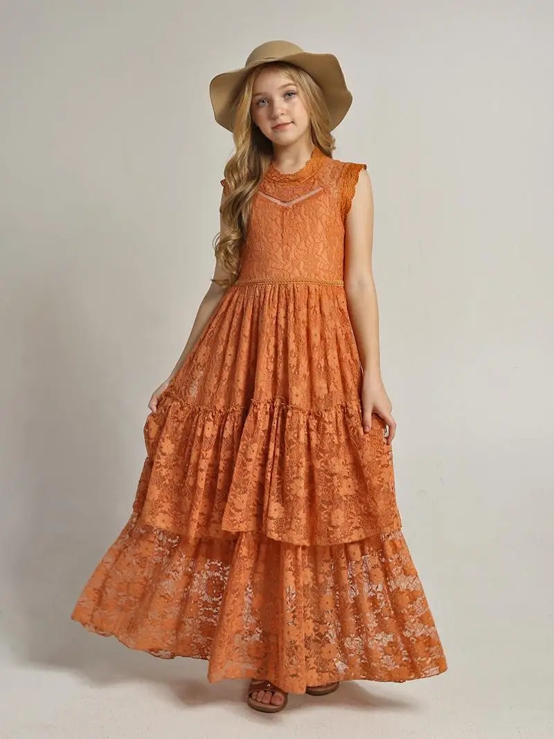 Girls Flower Dress Lace Cotton - Baby Clothing Dresser 评论和价格